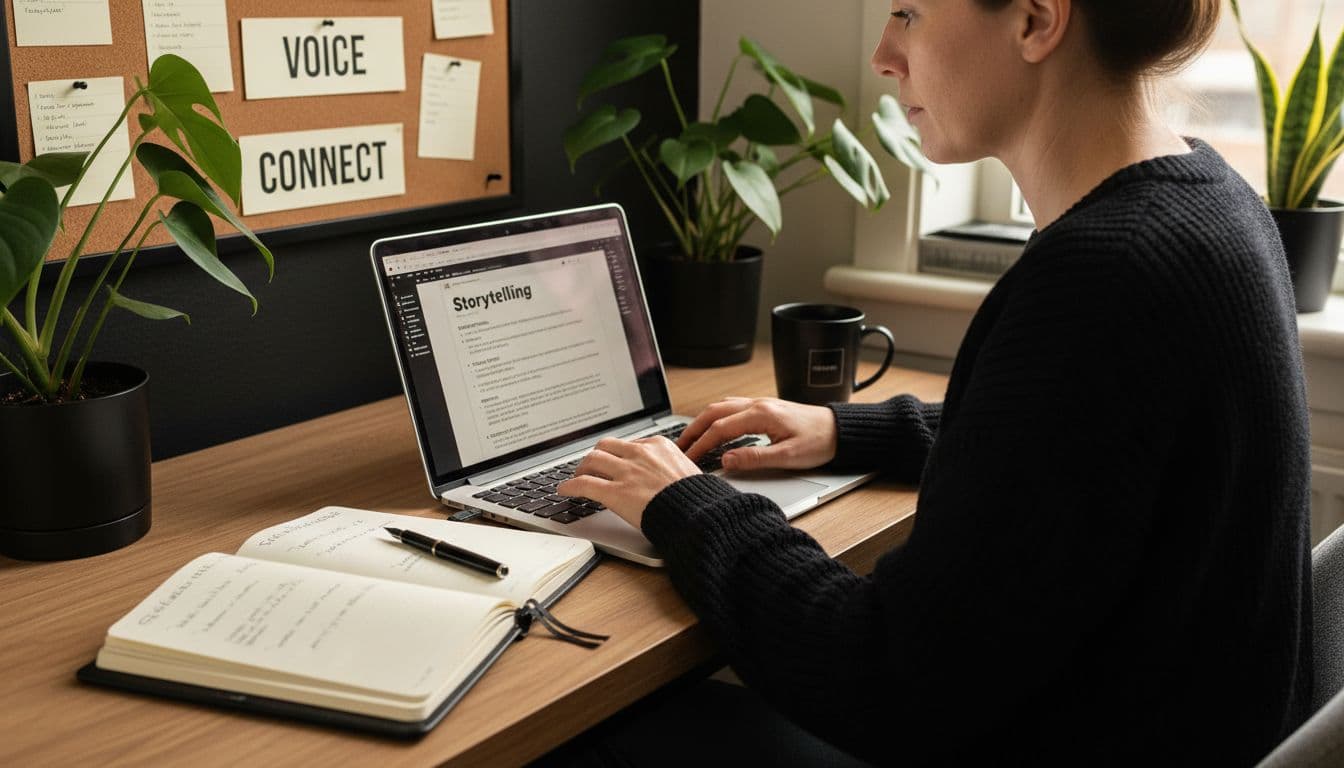 Writer drafts article with engaging structure