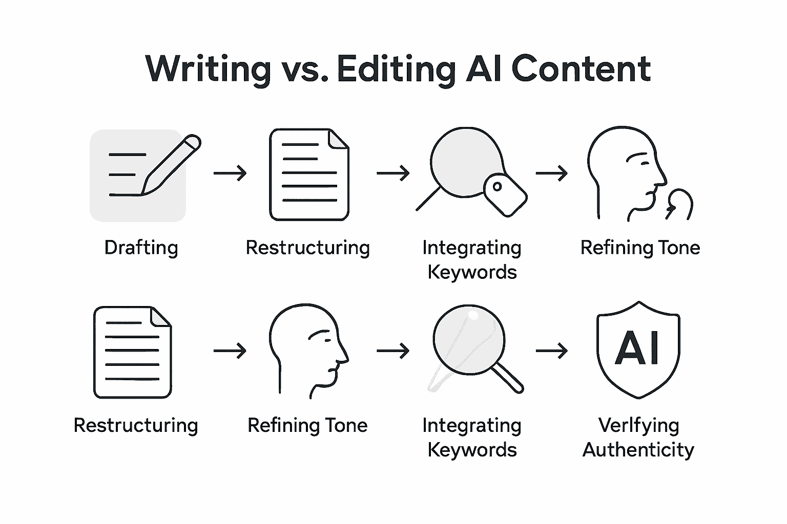 Infographic on process ensuring authentic content