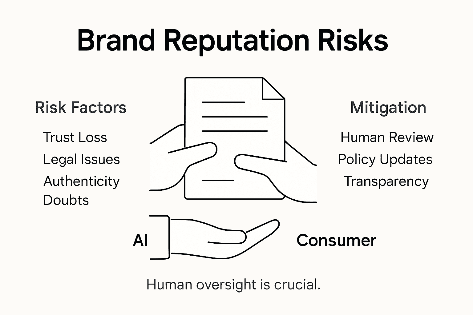 Infographic showing brand trust risks and solutions