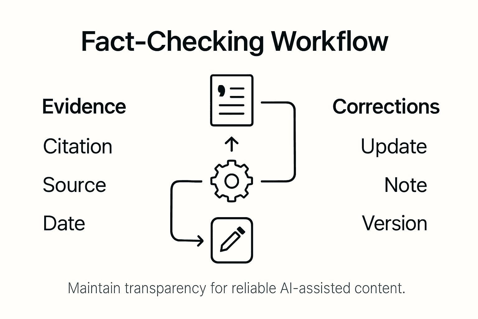 Infographic showing fact-checking evidence and correction steps