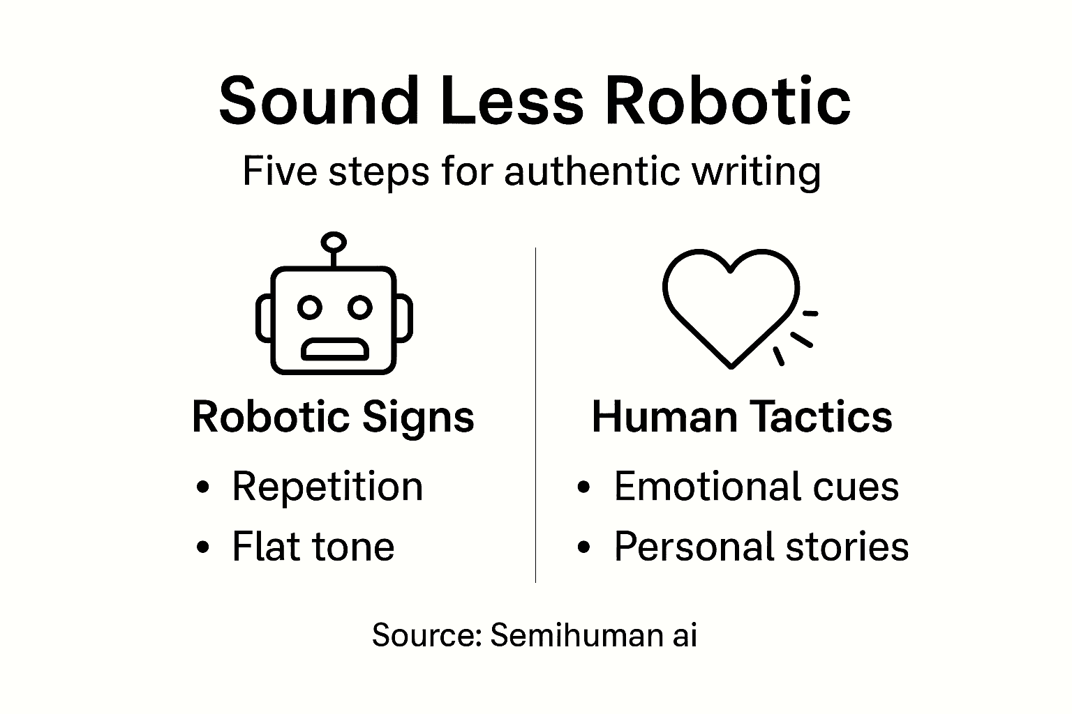 Infographic with robotic signs and human tactics