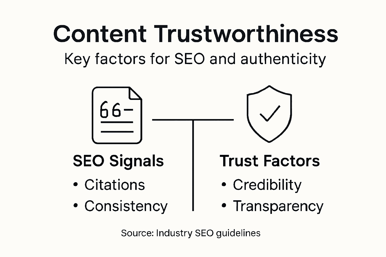 Infographic content trustworthiness key factors overview