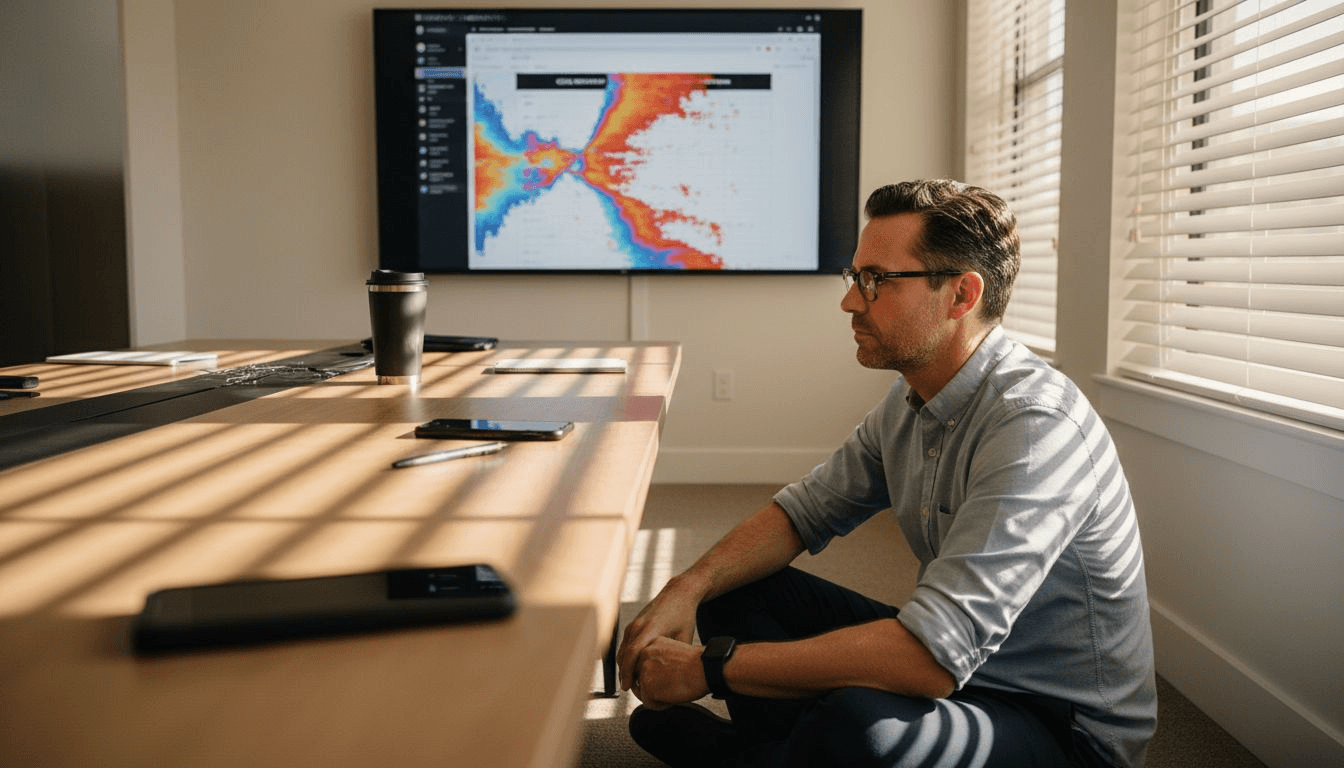 Man analyzing content personalization user behavior report