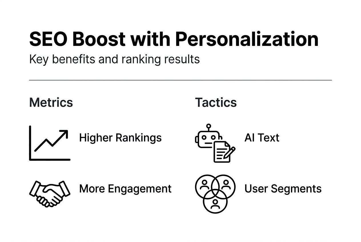 Infographic on SEO gains from AI personalization