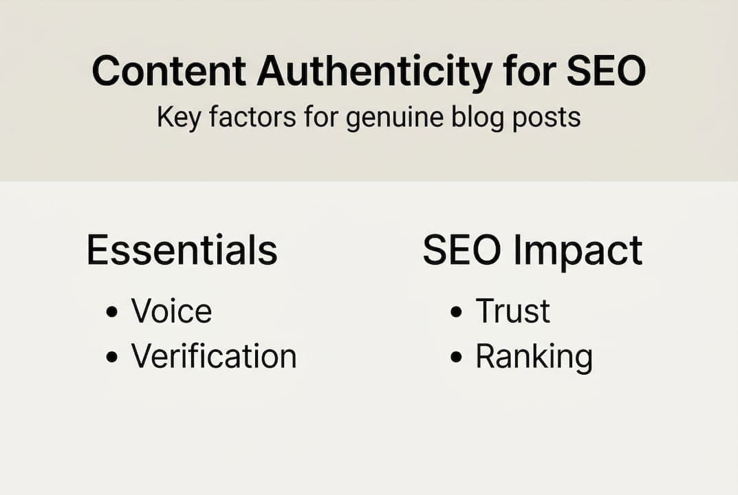 Infographic showing content authenticity for SEO