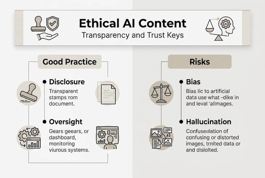Infographic of ethical AI trust and risks